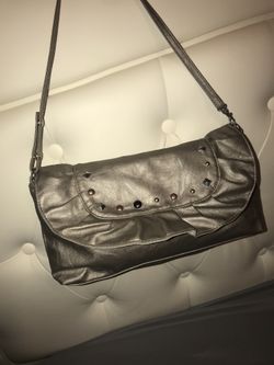 Pewter mini side purse