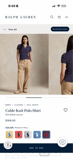 New - Ralph Lauren Cable-Knit Polo knit / shirt (small)