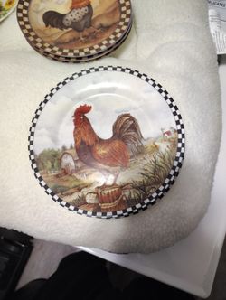 Antique Rooster Plate Set Of 8