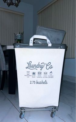 Laundry Co Rolling Canvas Laundry Hamper 2.75 Bushels