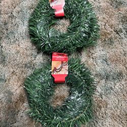 Bundle of 2  Christmas House  15’ garland  green 