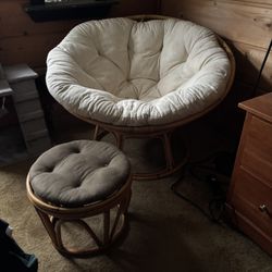 Papasan Chair & Stool