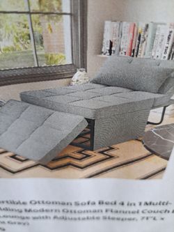 New in box convertible ottoman sofa bed