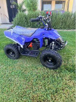 49cc Kids Gas Mini ATV for Ages 5–12, Pull Start 2-Stroke Quad Bike 4 Wheeler with Disc Brakes