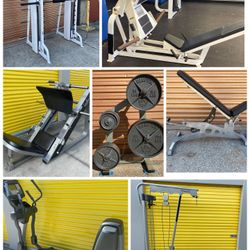 Power Racks, Squat Racks, Leg Press, Dumbbell , Olympic Weight Plates, Bench, Bars, Functional Trainers- Commercial & Home Gym Rower Spin Bike
