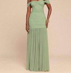 SHEIN Light Sage Green Off-Shoulder Maxi Dress