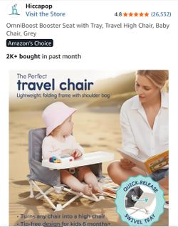 Foldable toddler and baby travel chair