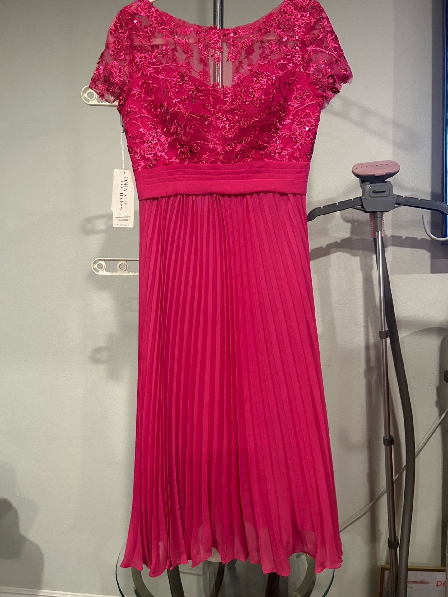 Hot pink midi dress