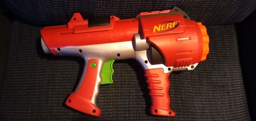 NERF Red Dart Tag Hyperfire Blaster Gatling 10 Shot Gun 2005 Hasbro Tested 🎯