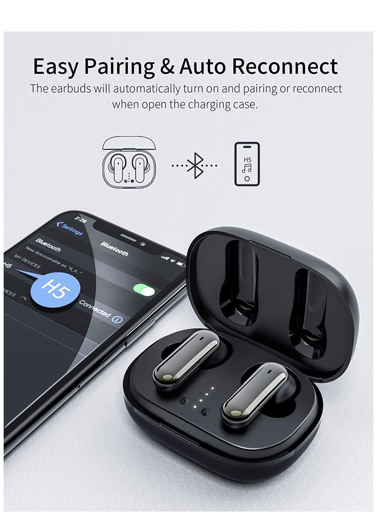 Bluetooth 5.0 Earbuds with Charging Case