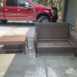 Outdoor Patio Coffee Table With Loveseat By Hampton Bay