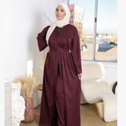Open Abaya/cardigan Mahogany