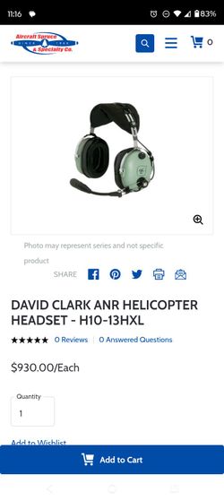 David Clark H10-13HXL ANR Helicopter Headset