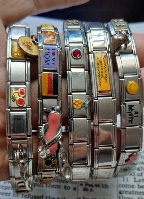 5 Italian Charm Bracelets With Charms