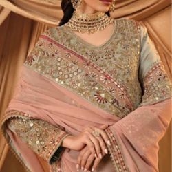 Chiffon Embroidered Dress 