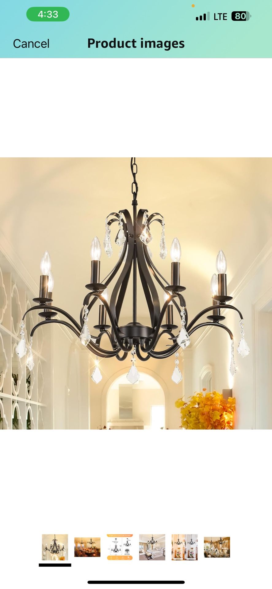 24" Black Chandelier Light Fixture Farmhouse: Modern Chandeliers