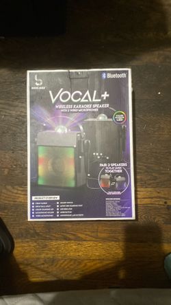 Bass Jaxx Vocal+ Wireless Karaoke Speaker with two wired microphones and color-changing LED lights
