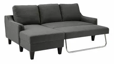 Gray Sectional Sleeper Sofa with Pull-Out Bed