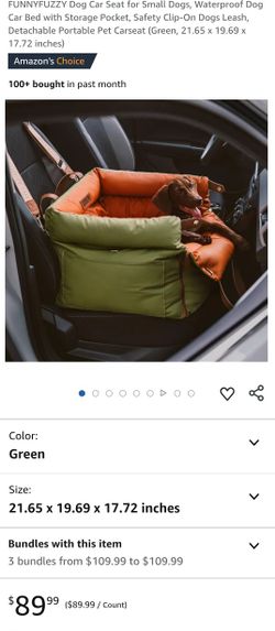 Waterproof Dog Car Bed with Storage Pocket