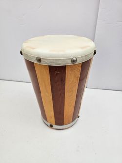 βVintage 10β Wooden Hand Drum β Natural Rawhide Head (Boho / Folk Art)