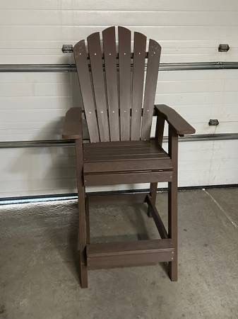 New Big & Tall Brown Wood Adirondack Chair Patio Furniture
