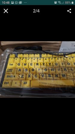 Brand new large print keyboard with optical mouse. Easy to see the letters.