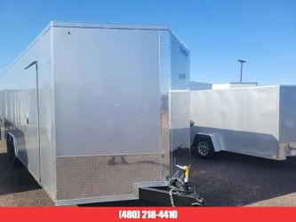 2025 Compass 24X8.5 Jasper Se Flat Top Sloped V-Nose Car Hauler, 14K, 12"" Extra Height, Silver, Rd