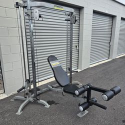 Weight Cable Crossover With Bench 