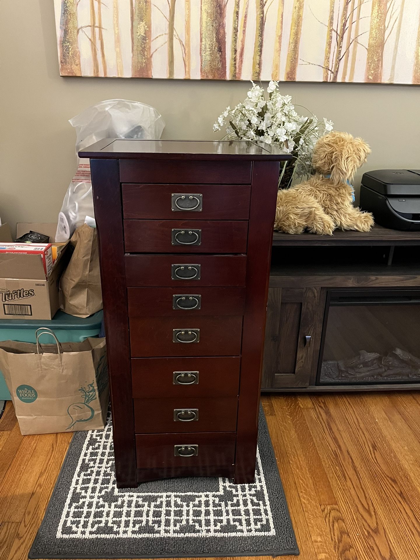Mission style jewelry armoire