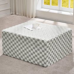 Rectangle Ottoman Memory Foam Footrest for Couch with Removable Cover Large Floor Seating for Adults Ottoman Coffee Table for Living Room, Bedroom or 