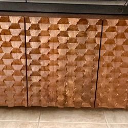 Raffael 82" Brown Carved Wood Storage Media Console