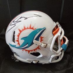 Jordan Poyer Dolphins Autographed Mini Helmet W Orange Chrome Visor
