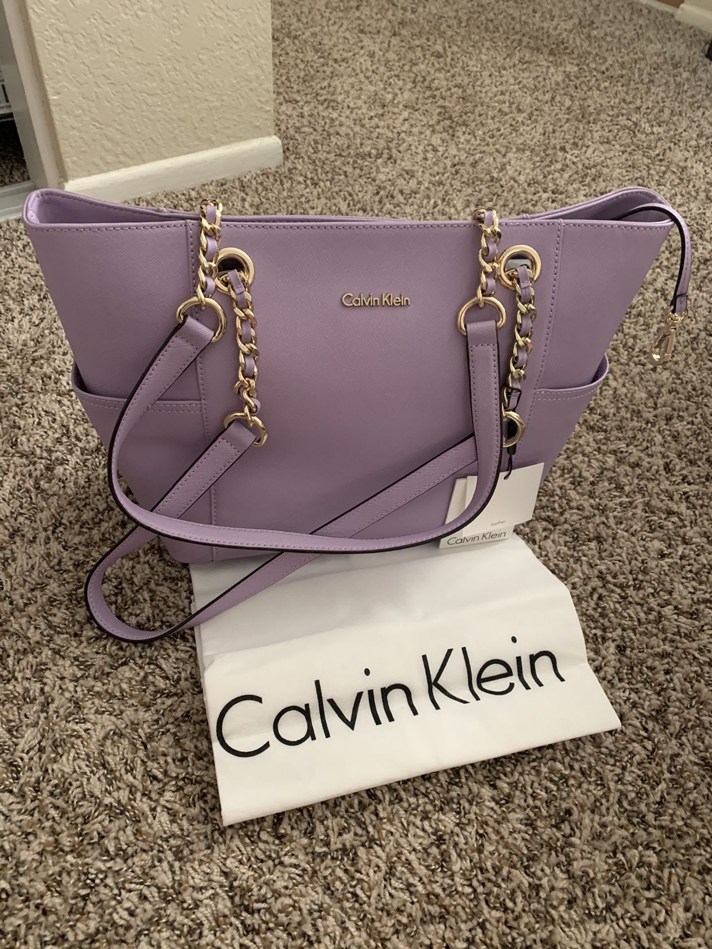 **New**Calvin Klein Leather Purse In Color Iris