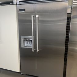 Viking 48”Wide Built In Stainless Steel Side By Side Refrigerator 