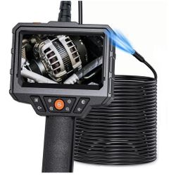 Endoscope with Light 50ft Semi-Rigid Cable Handheld Borescope 4.3'' HD 1080P