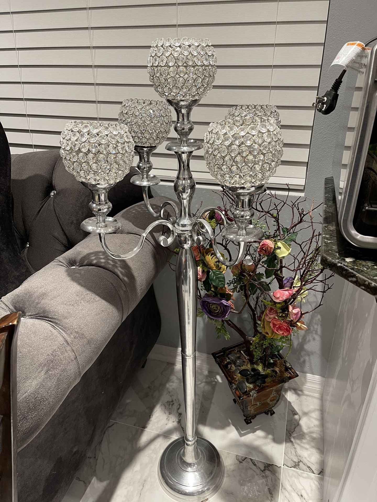 CRYSTAL CANDELABRA 5 HEAD