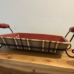 Tracy Porter Octavia Hill Collection Dream Delicious Baker Dish With Black Metal Stand