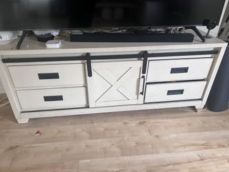 65” Rustic White TV Console $400 OBO!