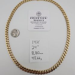 14k gold 24" monaco style chain