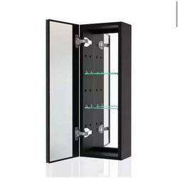 Newly Assembled 10 W x 30 in. H Rectangular Aluminum Surface Mount Medicine Cabinet with Mirror