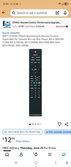 Universal remote for yamaha Blue Ray