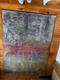 Abstract Distressed Area Rug