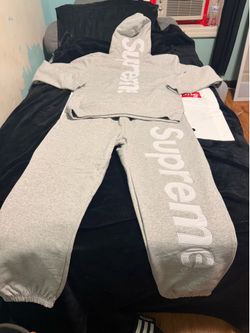 Supreme gray tracksuit set