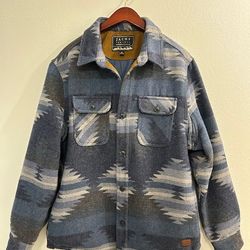 Jachs New York Men’s Wool Blend Sherpa Lined Shirt Jacket, Medium