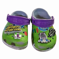 Disney Toy Story Buzz Lightyear Crocs Toddler SZ 6C Classic Clog Blue/Gray