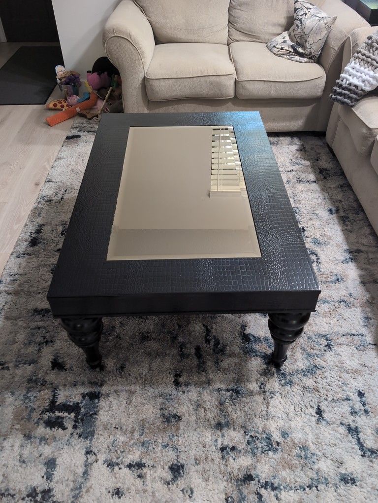 Black And Mirrored Coffee Table