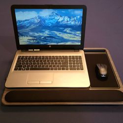 HP HQ-TRE Touchscreen Laptop, Mobile Desk, And Wireless Mouse