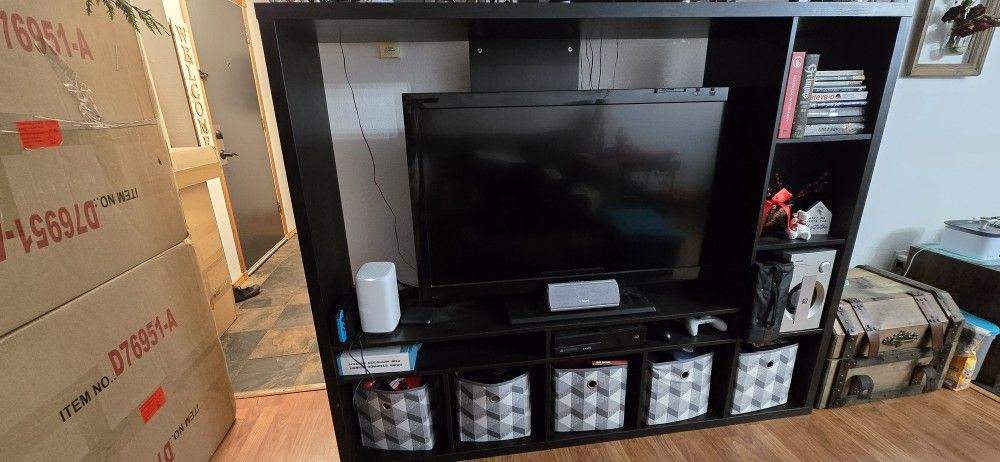 Black IKEA Entertainment Center