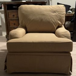 Tan Textured Upholstered Armchair