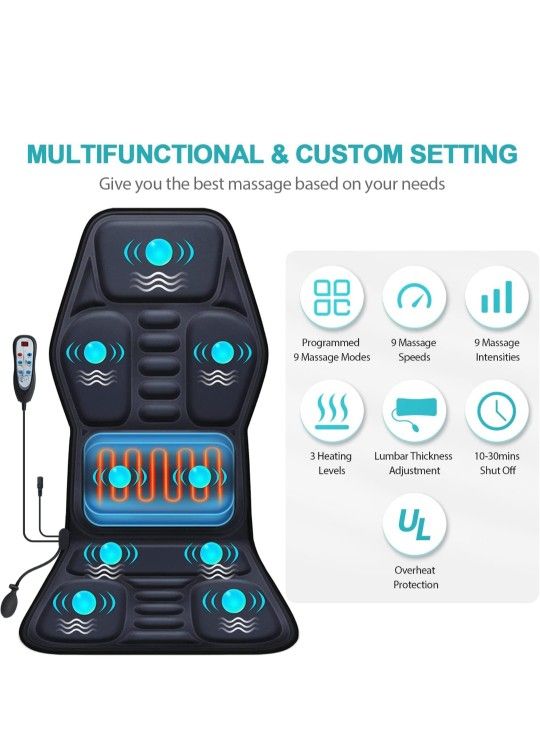 Full-Body Massage Chair Pad with Heat - Car Seat Massager – Body